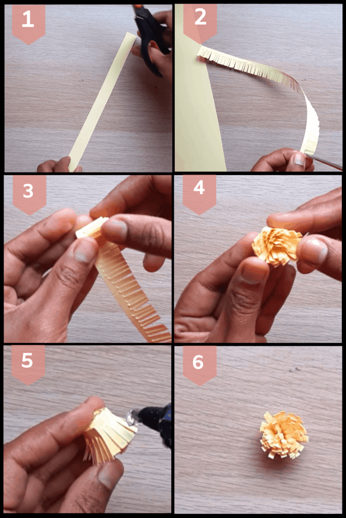 Step by step instruction to make paper lotus